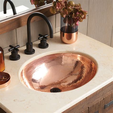 Classic | 19-Inch Hammered-Copper Bathroom Sink | Native Trails