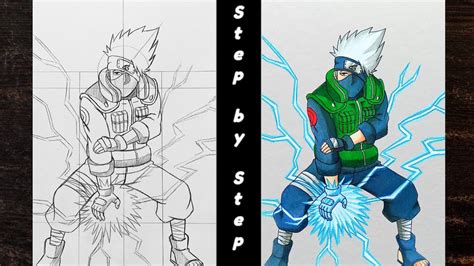 How to Draw"Kakashi with Chidori" step by step (Tutorial) for beginners||Naruto Shippuden - YouTube