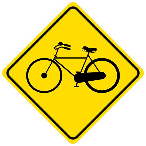 Bicycle traffic warning yellow sign on white background 1437505 Vector Art at Vecteezy