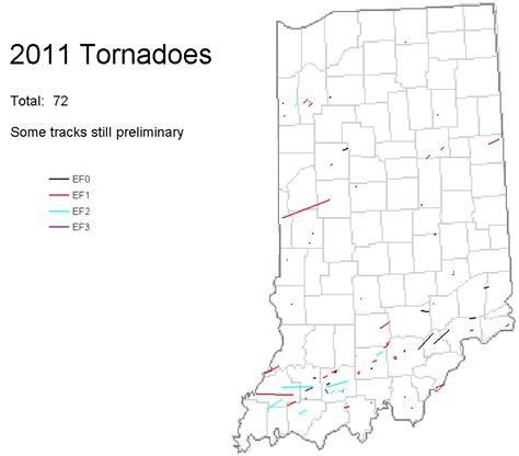 Indiana Tornadoes: 2011 Tornado Map