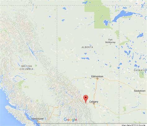 Where is Canmore on map of Alberta