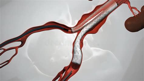 Balloon Angioplasty Procedure with Stent in Vein Stock Illustration - Illustration of clip ...