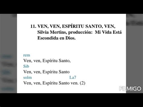 Ven, Ven Espíritu Santo, Silvia Mertins (con acordes) Chords - Chordify