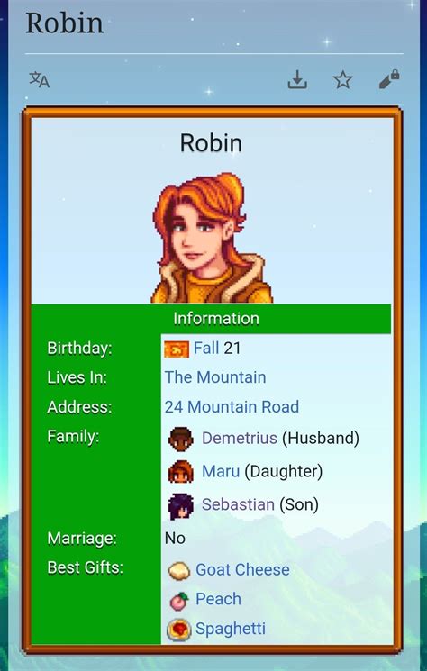 Robin - Stardew Valley Wiki | Stardew valley, Stardew valley tips, Valley