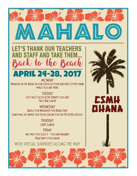 Teacher Appreciation Week Aloha Style - Positively Stacey