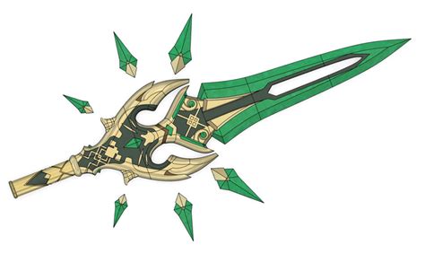 Genshin Impact | Primordial Jade Winged Spear Digital 3D Model – Lelegacy