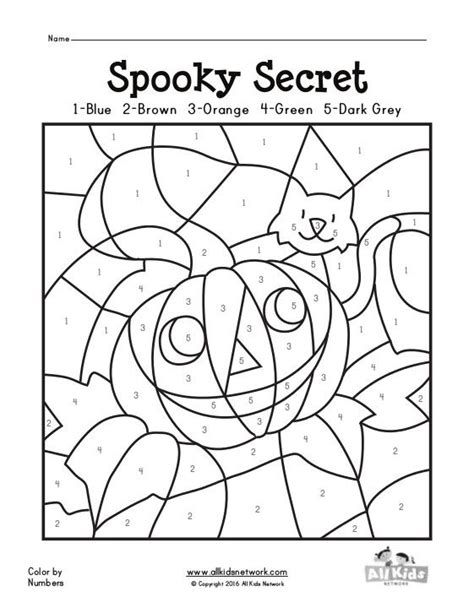 Halloween Color By Numbers Printable