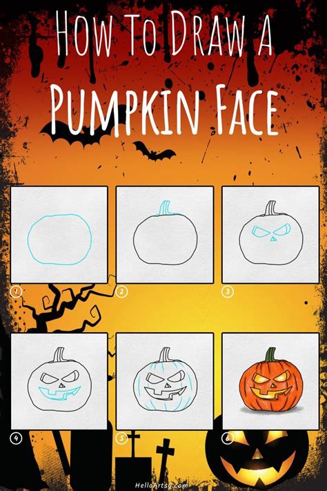 Easy Pumpkin Face Drawing Lesson for Kids! [ Jack 'o Lantern ...