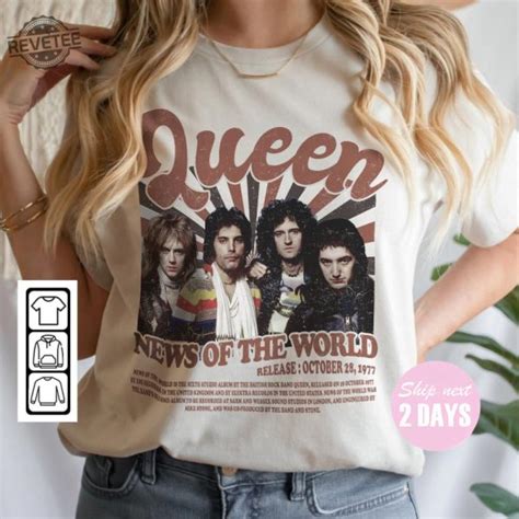 Limited Queen Rock Merch Music Shirt News Of The World Album Music ...