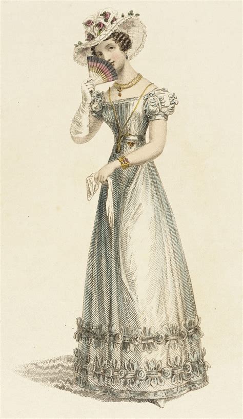 Evening Dress, September 1825 | Regency era fashion, 1820s fashion ...