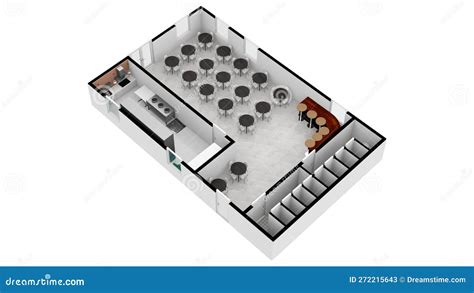 Cafe Top View Plans. Restaurant Floor Plan 3d with the Furniture Stock Illustration ...