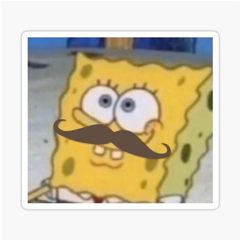 "Spongebob with a Mustache" Sticker for Sale by yourstonerh03 | Redbubble