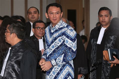 PRINT Jakarta Governor Basuki Tjahaja Purnama is seen inside a court during his trial in Jakarta ...