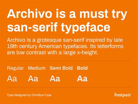 Archivo - Free Sans-Serif Font - Fontpair