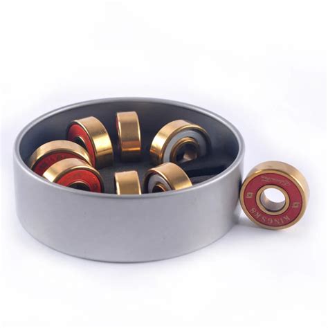 8pcs Skateboard Bearings Gold Chrome Steel Long Board Bearings ...