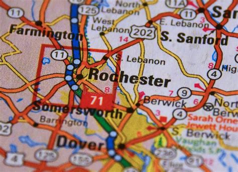 Map Image of Rochester New Hampshire Stock Image - Image of navigation ...