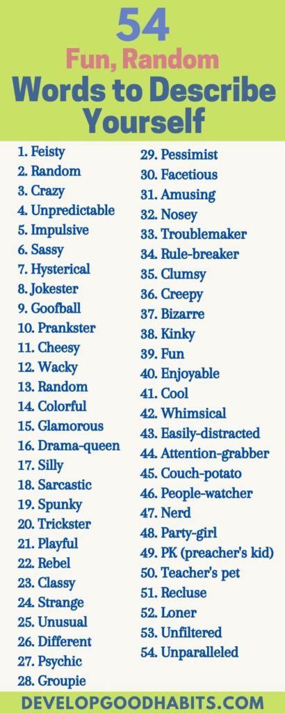 257 Good Words to Describe Yourself in EVERY Situation