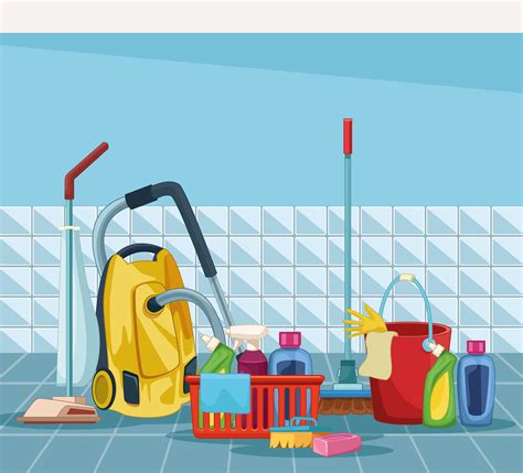 housekeeping cleaning cartoon 654750 Vector Art at Vecteezy