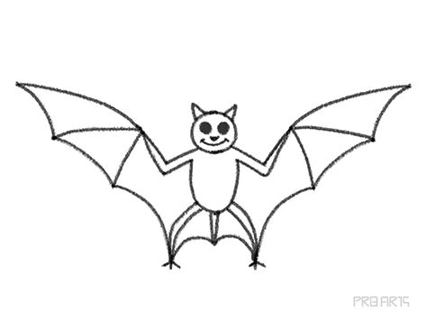 Bat Cartoon-style Drawing for Kids - PRB ARTS