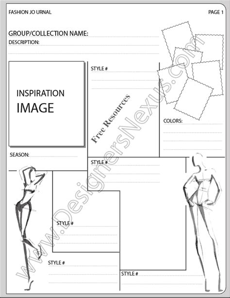 V16 Fashion Presentation Layout for Fashion Sketchbook - Designers Nexus