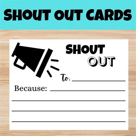 Printable Shout Out Cards Encouragement and Appreciation Cards Instant Download PDF - Etsy ...