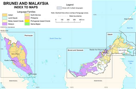 1: Language Map of Malaysia and Brunei with language distribution ...