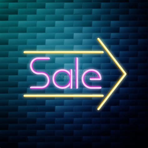 Sale glowing neon sign stock vector. Illustration of attraction - 120158770