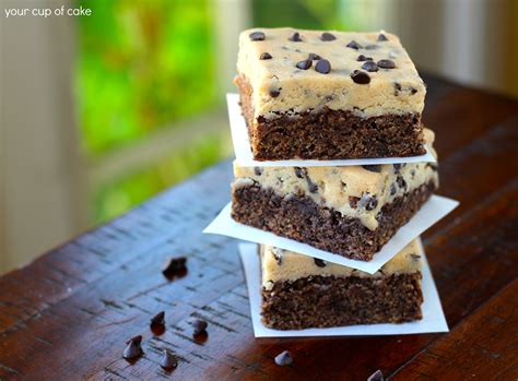 Cookie Dough Brownie Bars - Your Cup of Cake