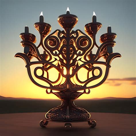 Premium AI Image | Illustration of a traditional Jewish Menorah ...