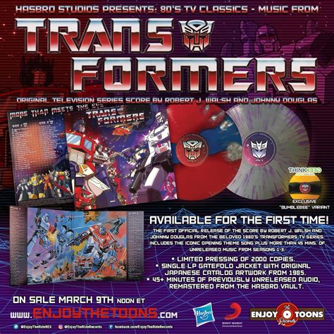 Transformers G1 Soundtrack Vinyl Release Details - Transformers News - TFW2005