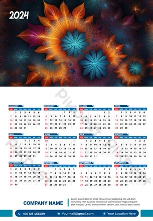 Gambar Desain Kalender Dinding Kreatif 2024 | AI Unduhan Gratis - Pikbest