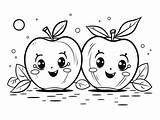 Apple Coloring Page For Children  sketch template