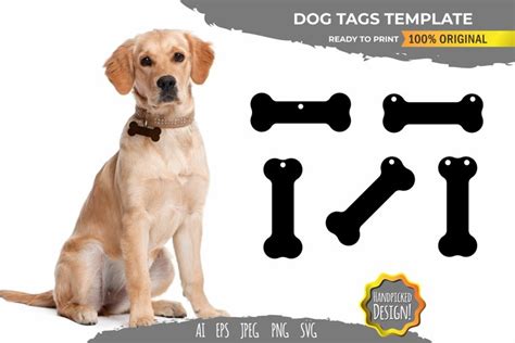 Dog Tags Template - Dog Bone Tag SVG