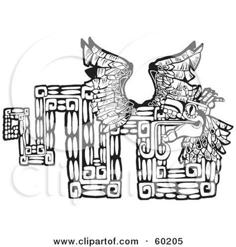 Black And White Tribal Design Of The Mayan Serpent God Kukulkan Posters, Art Prints by ...