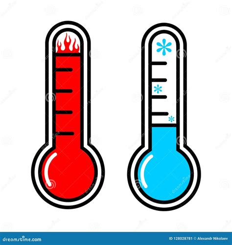 Thermometers Measuring Cold. Thermometer Icon Set. Low Temperature ...