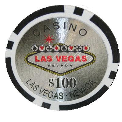 25 Black Las Vegas Casino Poker Chips | $100 Chip Value | CPLV-$100*25 | Poker Chip Mania