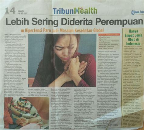 Koran Tribun Jabar 14/05/17 - Hipertensi Paru Lebih Sering Terjadi pada Perempuan ...