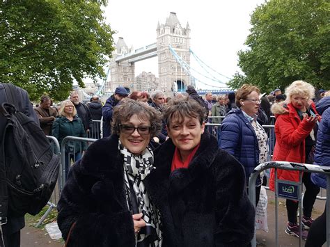 'The Shining' twins Lisa and Louise Burns pay respect to the Queen