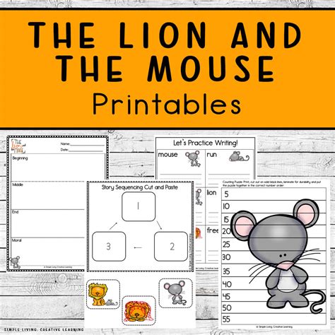 Aesop’s Fables Printables: The Lion and The Mouse - Simple Living ...