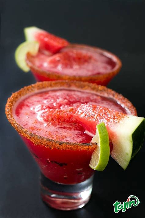 Watermelon margarita with Tajin | Tajin recipes, Beer recipes, Yummy drinks