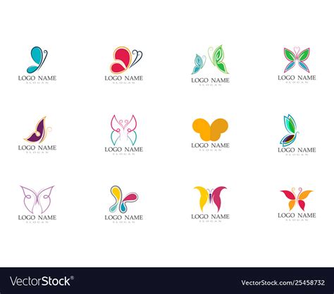 Butterfly logo and symbol Royalty Free Vector Image