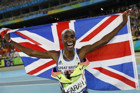 Watch an overjoyed Mo Farah celebrating the 'double double' at Rio 2016 with his fourth Olympics ...