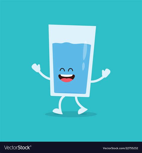 Funny glass of water Royalty Free Vector Image