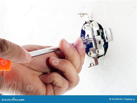 Installation of Electrical Sockets Stock Photo - Image of construction, point: 33728142