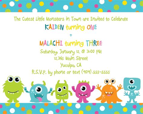 FREE Monster Birthday Invitations – Bagvania FREE Printable Invitation ...