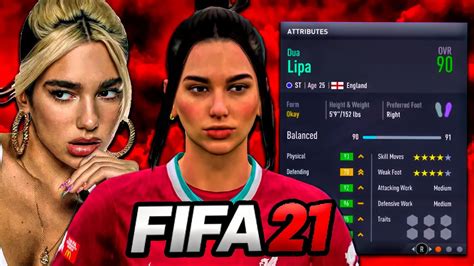 I *Unlocked* DUA LIPA In FIFA 21 Career Mode! (CELEBS ADDED TO FIFA ...