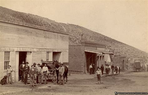 Crowd in front of J. M. Wallace Livery and Feed Stable - Austin, Nevada – Western Mining History