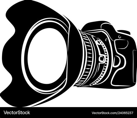 Sketch of professional camera Royalty Free Vector Image