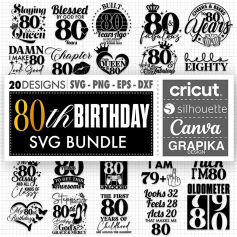 80th Birthday Svg 80th Birthday Gift Birthday Girl Svg 80th Birthday ...