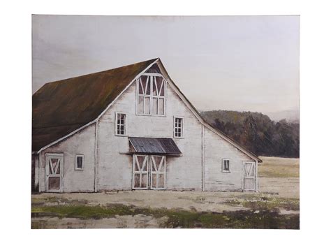 Old White Barn Canvas Art 50"W x 40"H | Steinhafels